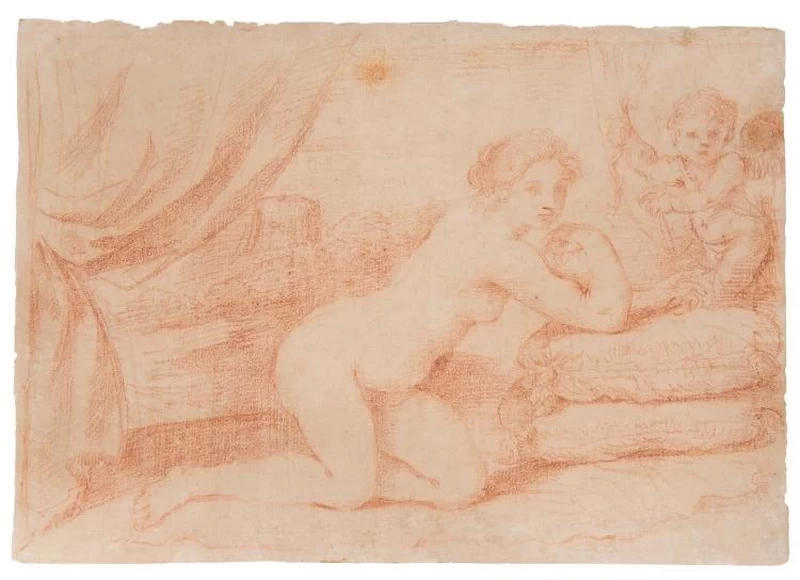 Il giovane - Studio di Nudo femminile con amorino